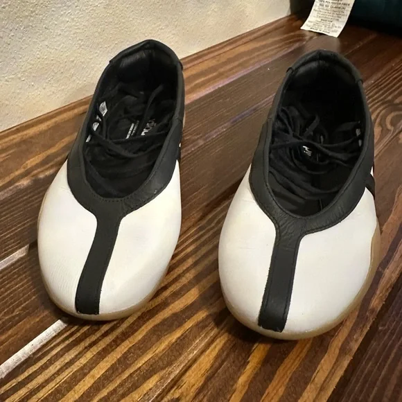 Adidas Taekwondo White & Black Lace-Up Ballet Sneakers - Picture 3 of 4